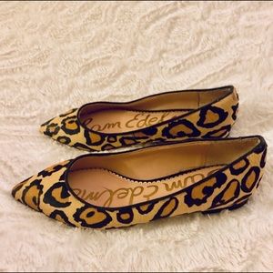 Sam Edelman Leopard Fur Pointy Toe Flats